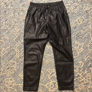 Black Leather women Pants